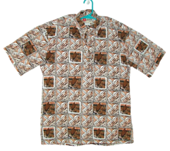 Hilo Hattie Hawaiian Original Mens M Brown Button Down Shirt Tropical Po... - £21.20 GBP