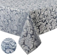 Tektrum 60&quot;X120&quot; Rectangular Damask Tablecloth-Waterproof/Spill Proof -Blue - £21.62 GBP