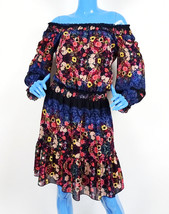 American Rag Cie Country Bohemian Floral Dress M 8 10 On Off Shoulder Smock Boho - £7.75 GBP