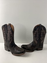 NWOB Circle G Brown Embroidered Leather Square Toe Pull On Western Boots Men 8.5 - £84.55 GBP