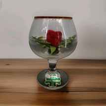 Lifesake Flowers Red Rose Preserved In Wine Glass Decor VTG Cottage Core... - €23,45 EUR