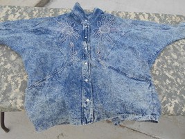 VIntage 80s Retro Collectible Women&#39;s Mass Denim Large Jean Jacket in gr... - $42.07