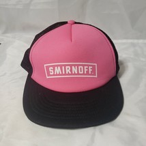 Smirnoff pink and black logo trucker snap back hat - $4.45