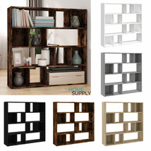 Modern Wooden Large Bookcase Book Cabinet Room Divider Storage Unit Shelves Wood - £73.29 GBP+