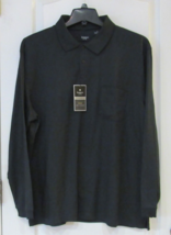Haggar Long Slv Work 2 Weekend Polo Shirt Black Men&#39;s Sz XL NWT MSRP$50 - $19.65