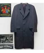 Hammersley Cashmere Wool Overcoat 46R Gray Bespoke Tailored Top Coat Eng... - $117.50