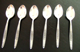 6 STYLECRAFT SYF-2  TEASPOONS 6 3/8&quot; ROSE SCROLL BLACK ACCENT STAINLESS ... - $18.90