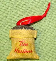 TIM HORTON&#39;S HOLIDAY ORNAMENT COLLECTIBLE COFFEE BEANS SACK SAC BAG w/RI... - £12.91 GBP