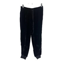 Rebecca Taylor Black Velvet Jogger Track Pants Tie Waist Size 2 - £74.90 GBP