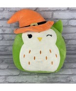 Squishmallow 12&quot; Alder Witch Hat Owl Soft Lime Orange Halloween Plush NWT - £21.47 GBP