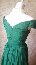 Emerald green Off-shoulder Gowns Women Custom Plus Size Maxi Evening Dress image 6