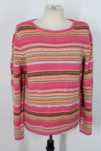 Talbots XL Multicolor Ribbon Knit Stripe Pullover Sweater - £17.27 GBP