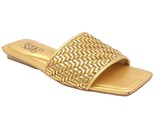 Franco Sarto Women Classic Slide Sandals Caven3 Size US 5.5M Gold Woven - £27.69 GBP