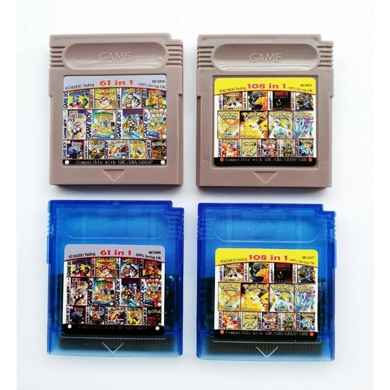 GB GBC Game Card Combination Card 108in1 108 In 1/61 In 1 Pokemon Mario English - £16.05 GBP