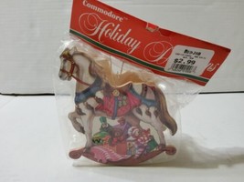 Vintage Holiday Designs Wooden Chirstmas Ornament Rocking Horse Container NIP  - £22.33 GBP