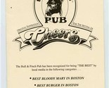 Bull &amp; Finch Pub Menu &amp; Napkin CHEERS Where Everybody Knows Your Name Bo... - $21.78
