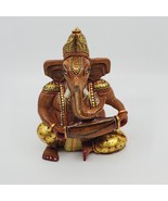 Vintage wood hand painted Ganesha figurine elephant god Ganesha Statue  - $107.99 CAD