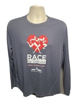 2017 NYRR Race to Deliver Adult Medium Gray Long Sleeve Jersey - $19.80