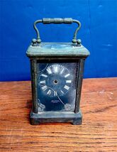 Vintage brass carriage clock - Marshall Fields - Made in France for parts - $34.65