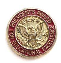 President&#39;s Award For Educational Excellence Red Gold Enamel Pin School Student - £10.13 GBP