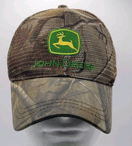 John Deere RealTree Snapback Camouflage Trucker&#39;s Cap Hat Mesh Embroider... - £15.44 GBP