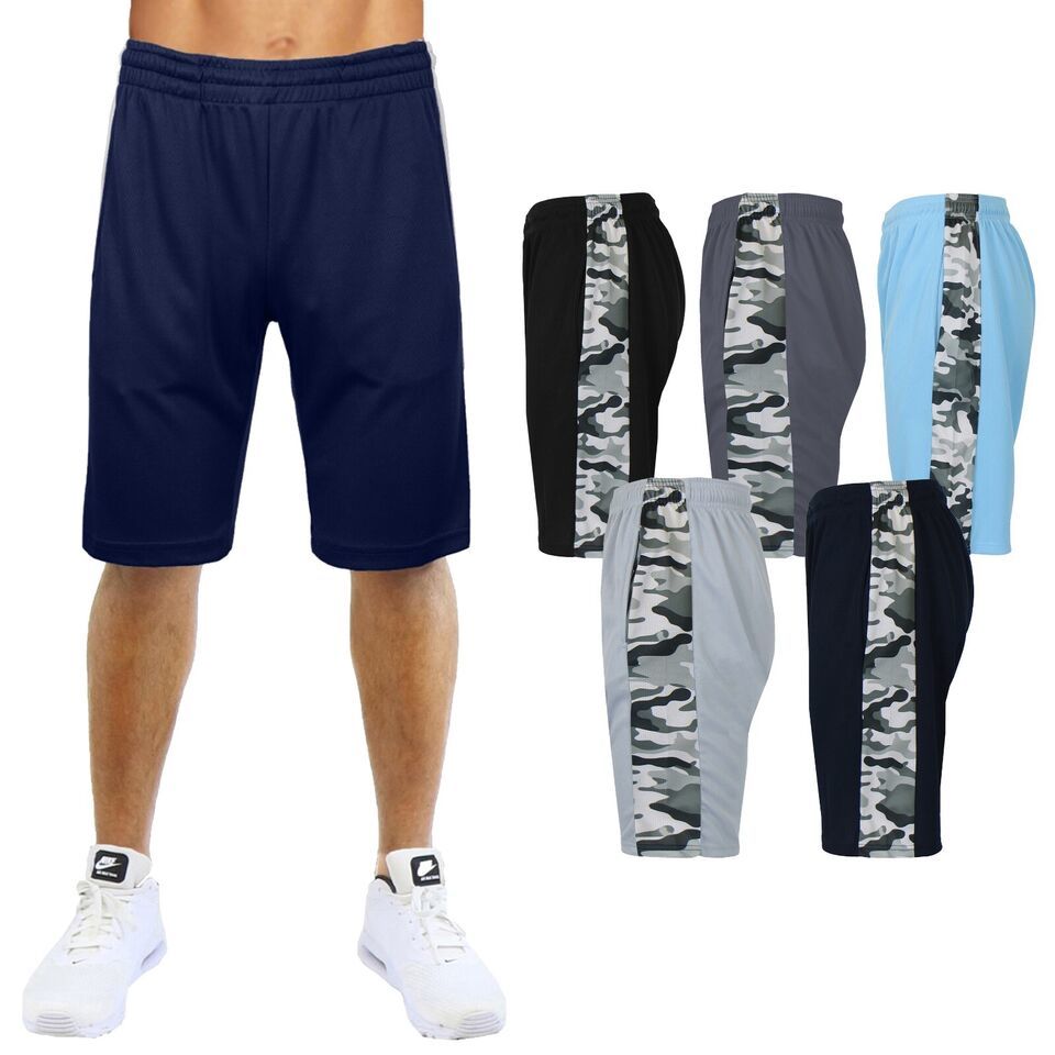 Men's Moisture Wicking Performance Basic Mesh Shorts Gym Activewear Colors S-2XL