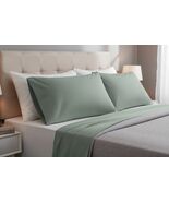 Hotel Style Egyptian Cotton Smooth Sateen Weave Pillowcase Set Green Sta... - $251.67 MXN