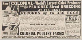 1947 Print Ad Colonial Poultry Farms Largest Chick Producer Pleasant Hill,MO - £7.33 GBP