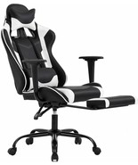 White Office Chair High back Computer Racing Gaming Chair Ergonomic Chair - £127.98 GBP