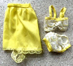 1970s Barbie Yellow Slip Lace Bra Underwear Vintage Mattel Damage No Doll - $8.50