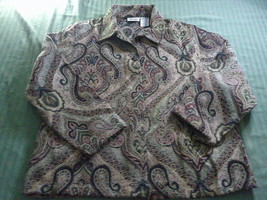 Vintage Paisley Print Long Sleeve Jacket - $19.24