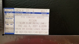 Poison Glam Slam+++ - Vintage July 6, 2001 Jones Beach, Ny Concert Ticket Stub - £7.81 GBP