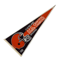 1980s Cleveland Browns AFC Central Champs 12&quot;x30&quot; Full-Sized Felt Pennant NFL - £11.67 GBP