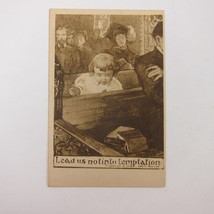 Postcard Lord&#39;s Prayer Lead Us Not Into Temptation Child at Church Antique 1909 - £4.69 GBP