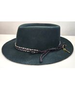Vintage Effanem Crusher Wool Fedora Hat Fish Hook Green Made In USA Size... - $726.24 MXN