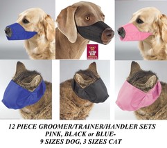 12pc Groomer Set Comfort Dog&amp;Cat Muzzle Lined Quick Fit Nylon Adjustable Training - £47.95 GBP
