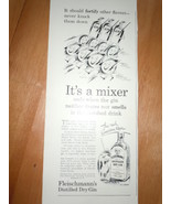 Fleischmann&#39;s Distilled Dry Gin Soldier Cartoon Print Magazine Ad 1937 - $10.99