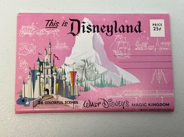 VTG Disneyland Walt Disney Magic Kingdom Postcard Book 26 Colorful Scenes - £12.31 GBP