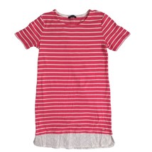 Tommy Hilfiger Womens Pink White Striped Laced Bottom Short Sleeve Dress... - £10.90 GBP