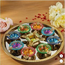 Diwali Diya 10-Piece Set Indian Festival of Lights Hindu Tradition Celeb... - $68.99