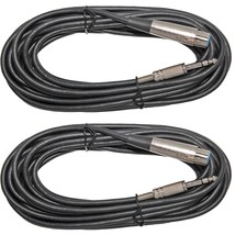 2 Pack Lot 10 Ft Xlr 3Pin Female To 1/4 Trs Stereo Shielded Microphone Mic Cable - £28.58 GBP