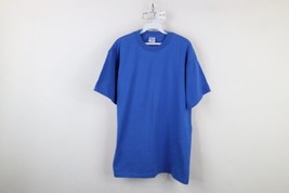 Vintage 90s Streetwear Mens Large Faded Blank Short Sleeve T-Shirt Royal... - $39.55