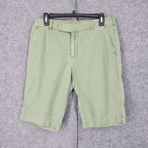 Khakis Petite Chino Shorts Women&#39;s 8P Sage Green Linen Cotton Blend 4 Pockets - $12.10