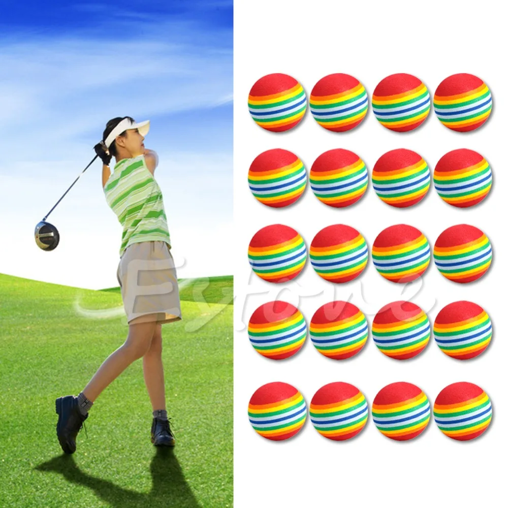 20Pcs/Pack Stripe FOAM Sponge Golf Balls Swing Practice Training Aids - £82.19 GBP