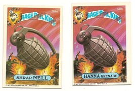 1987 Garbage Pail Kids Cards Series 9 365a Shrap Nell / 365b Hanna Grenade - $5.05