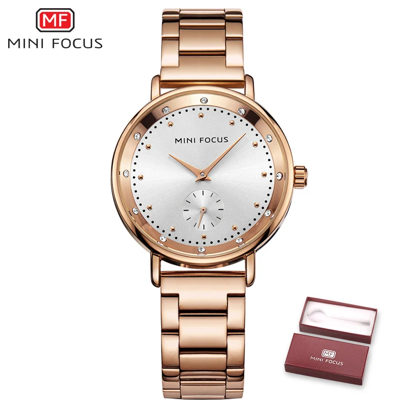 Ladies Watch For Women Luxury Rose Gold Stainless Steel Strap - £24.77 GBP