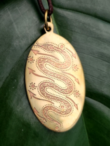 Voodoo Snake Pendant Necklace Loa Oshun Satisfaction Life Amulet Talisman Corded - £12.53 GBP