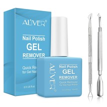 Gel Nail Polish Remover with 1Pcs Cuticle Pusher and Nail Polish Scraper SET - £10.35 GBP