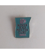 Vintage 2003 Komen Race For The Cure Blue With Pink Rose Lapel Hat Pin - $10.14 CAD