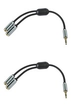 Lot of 2 New Monoprice Designed for Mobile 6inch 3.5mm Stereo Splitter - $7.99